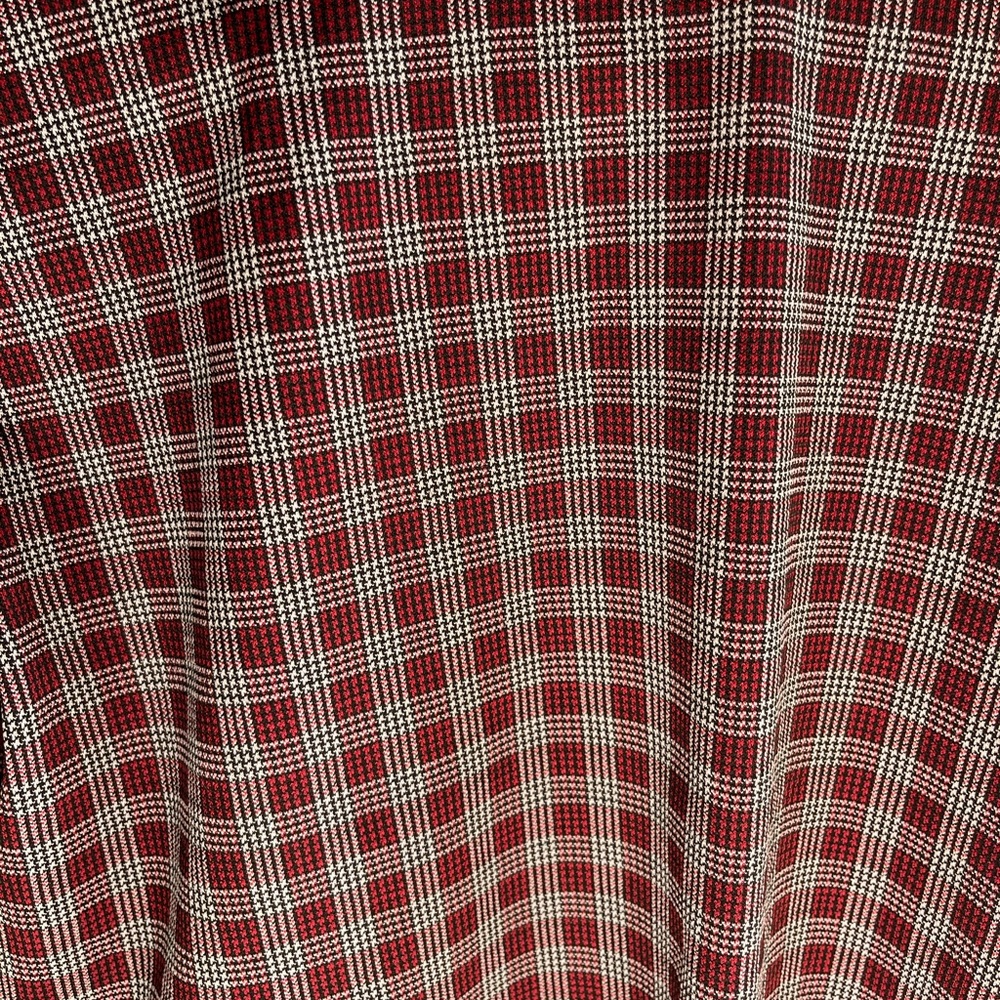 VYLETTE red & white plaid high neck long sleeve crop top - Picture 2 of 4